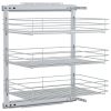 3-Tier Pull-out Kitchen Wire Basket Silver 18.5"x13.8"x22"