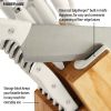Farberware Edgekeeper Triple Riveted Knife Block Set with Built in Sharpener 14-piece in White