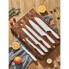 D.Perlla Knife Set 16 Pieces White Kitchen Knife Set with Acrylic Stand, High Carbon Stainless Steel, Non Stick Coated Knife Block Set, No Rust